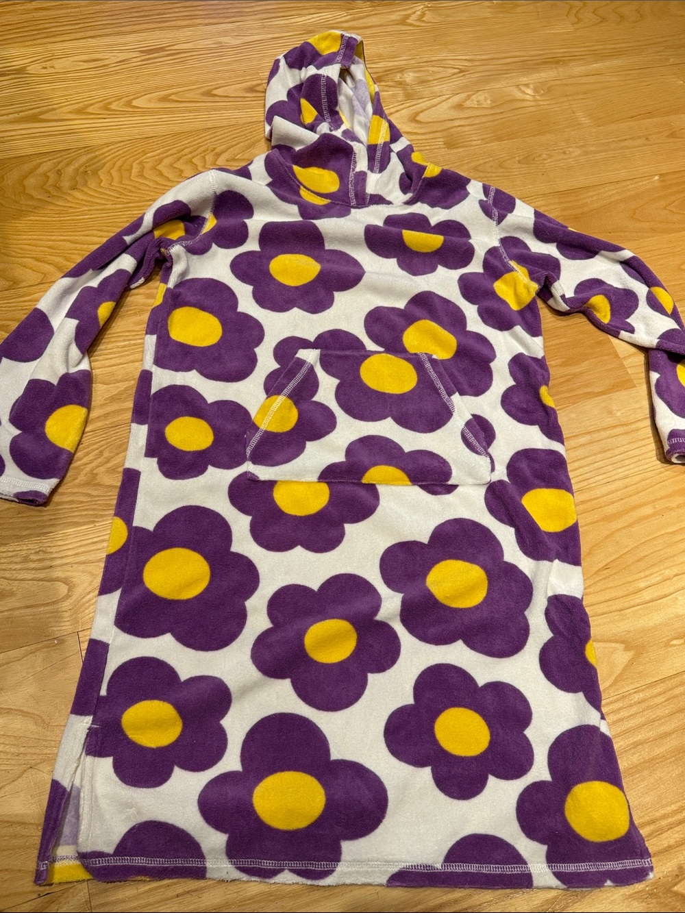 *Mini Boden* Purple & Yellow Floral Hooded Swim Coverup